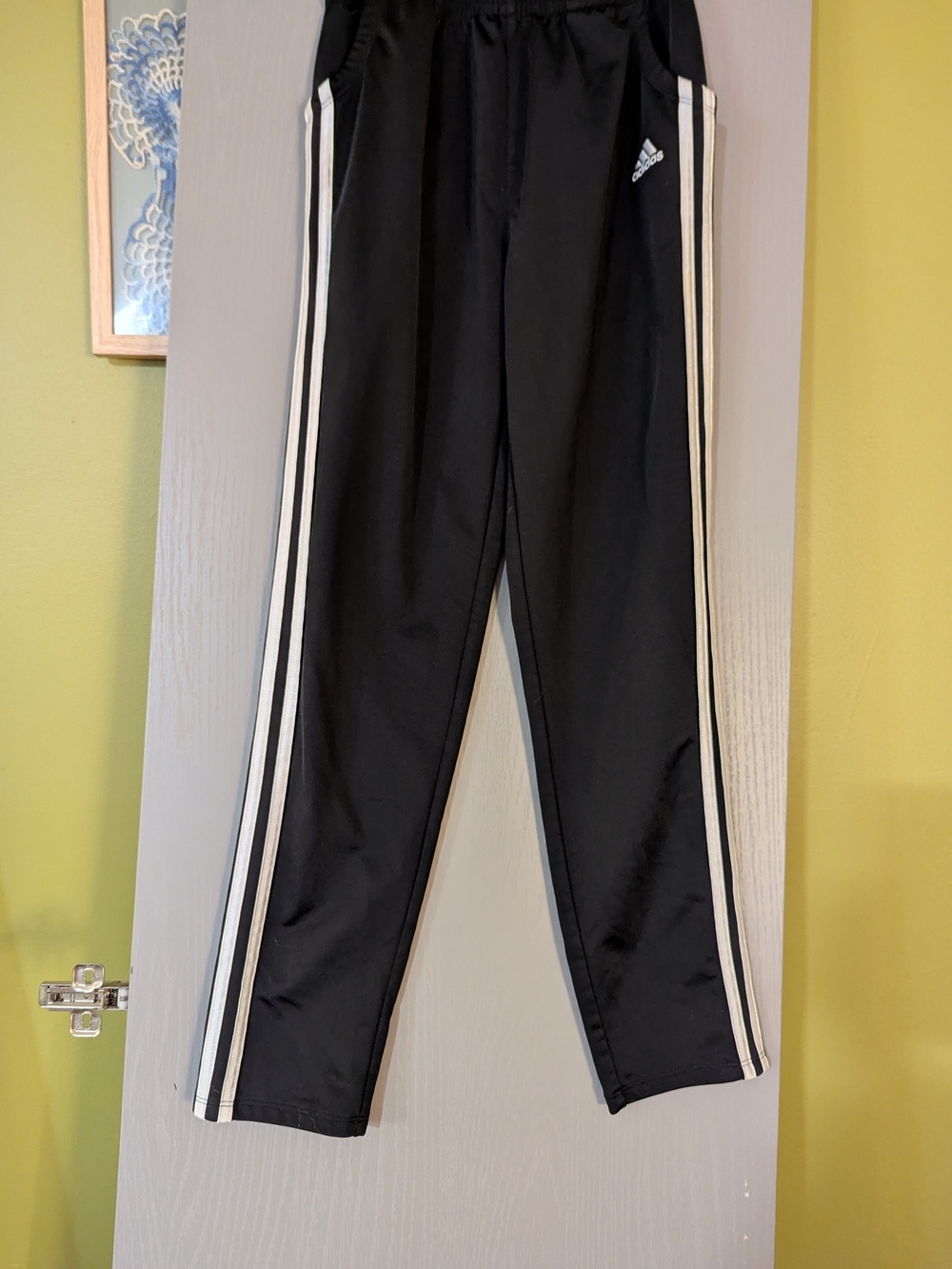 adidas Kids Black Track Pants with White Side Stripes